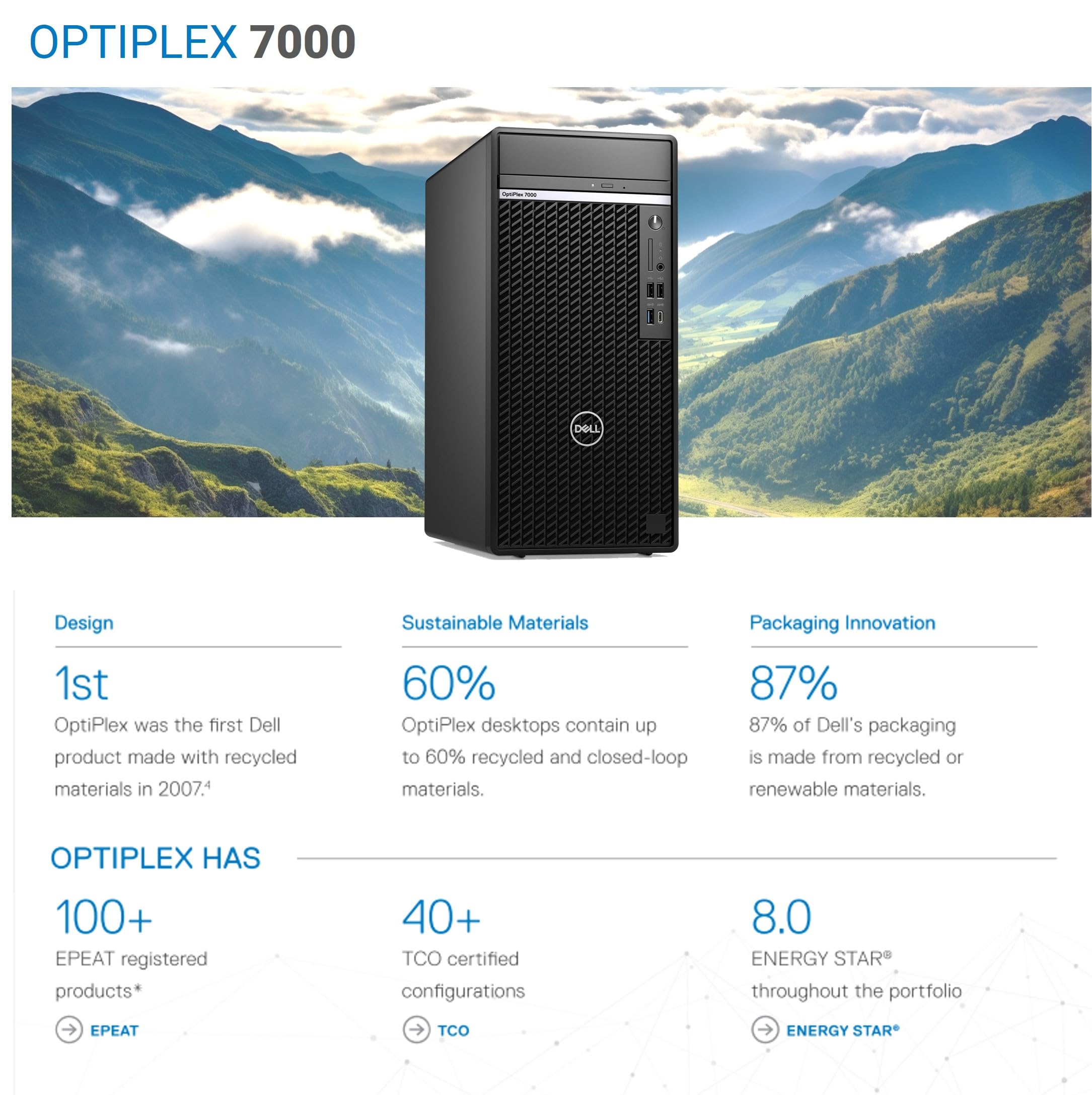 Dell Optiplex 7000 Business Desktop, Intel Core i7-12700, 64GB DDR5 RAM, 4TB SSD, DVD-RW, DisplayPorts, Wi-Fi, Windows 11 Pro
