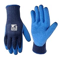 Men's Cold Weather Work Gloves, Heavyweight Knit Shell, Latex Coating, Navy Blue, X-Large (Wells Lamont 571XL)