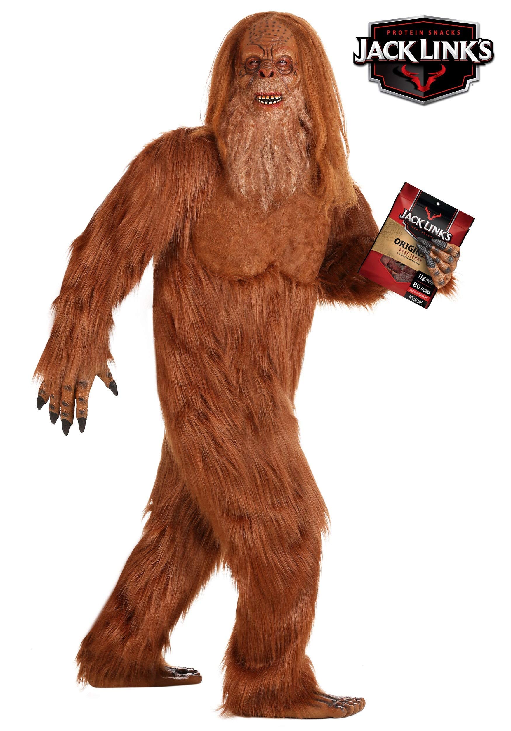 Jack Links Plus Size Sasquatch Costume Bigfoot Mascot Messin With Sasquatch Halloween Costume, Adult Big and Tall Sizes