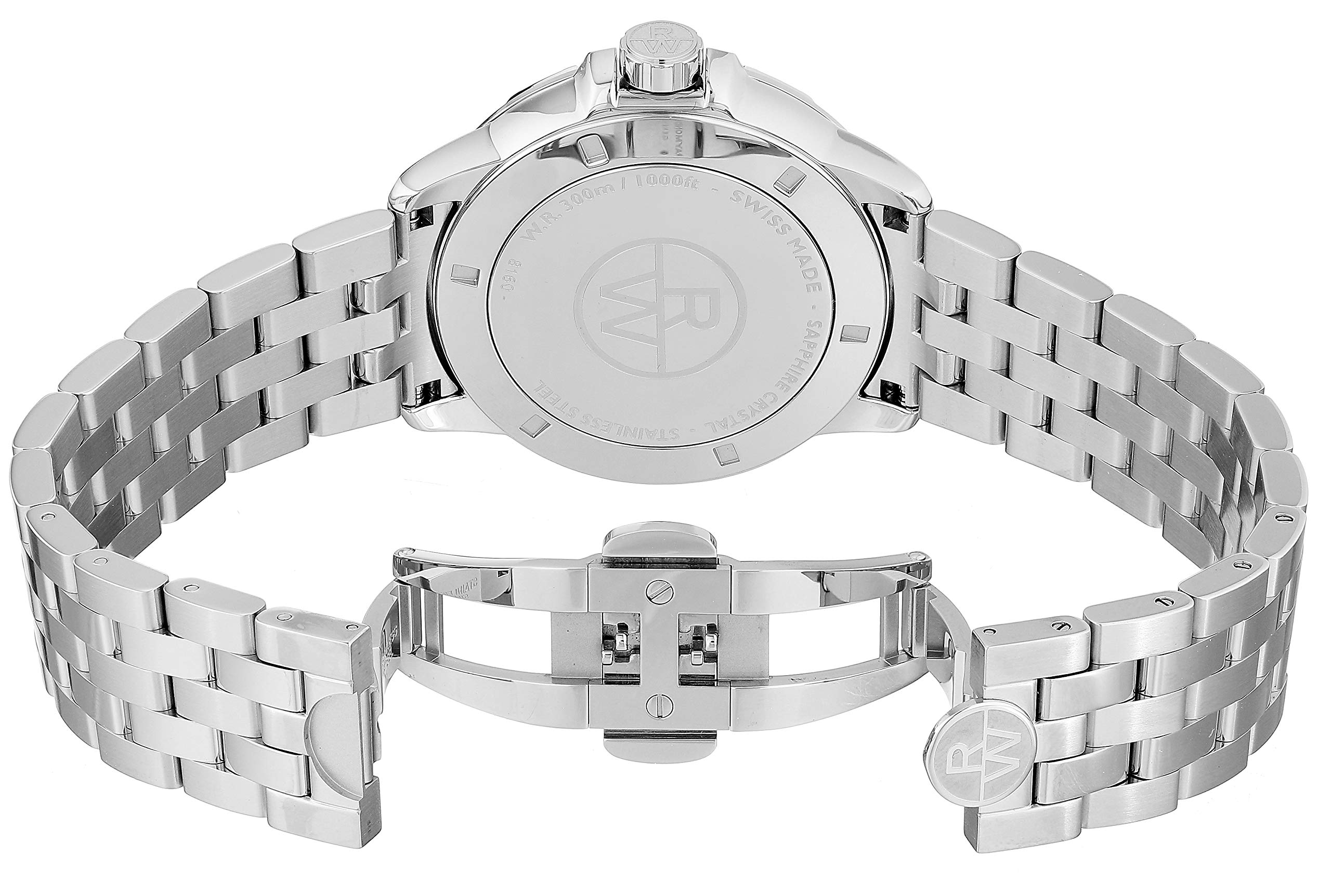 RAYMOND WEIL Tango Classic Men's Watch, Quartz, White Dial, Black Roman Numerals, Stainless Steel Bracelet, 41 mm (Model: 8160-ST-00300)