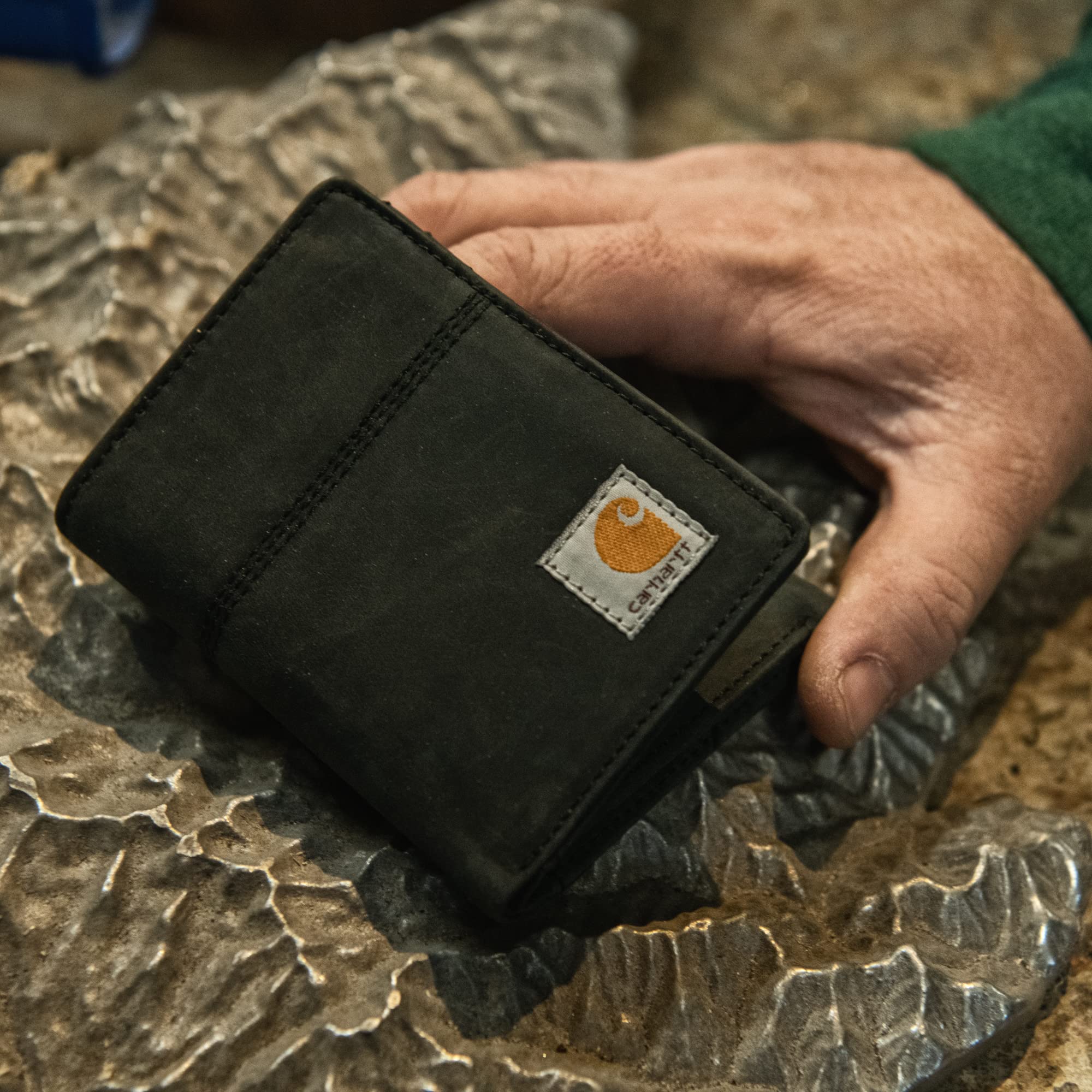 Carhartt Men's Trifold, Durable Wallets, Available in Leather and Canvas Styles