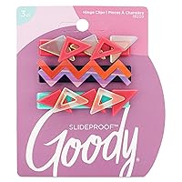 Goody Slideproof Hair Snap Clips - 3 Count, Assorted Nostalgia - Just Snap Into Place - Hinge Clips Suitable for All Hair Types - Pain-Free Hair Accessories for Women and Girls - All Day Comfort