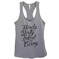 Funny Saying Womens Tank Tops - Nerdy Dirty Inked and Curvy Royaltee Boutique Shirts (2XL