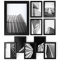 Arteza Picture Frames 5 x 7 Display Pictures 10 Pack - Wood Finish Frame - Pure Glass Front - Document & Certificate Frames for Wall - Gallery Wall