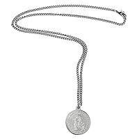 Ben-Amun Jewelry Antique Silver Look Coin Pendant Necklace Made in New York