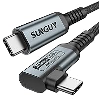 SUNGUY 20Gbps USB C Data Cable 1FT, 100W Right Angle USB C 3.2 Gen 2 Cable, 4K 60Hz USB C to USB C Monitor/Video/Display Output Cable for iPhone 15 Pro Max, MacBook, Galaxy S24/S23, External SSD