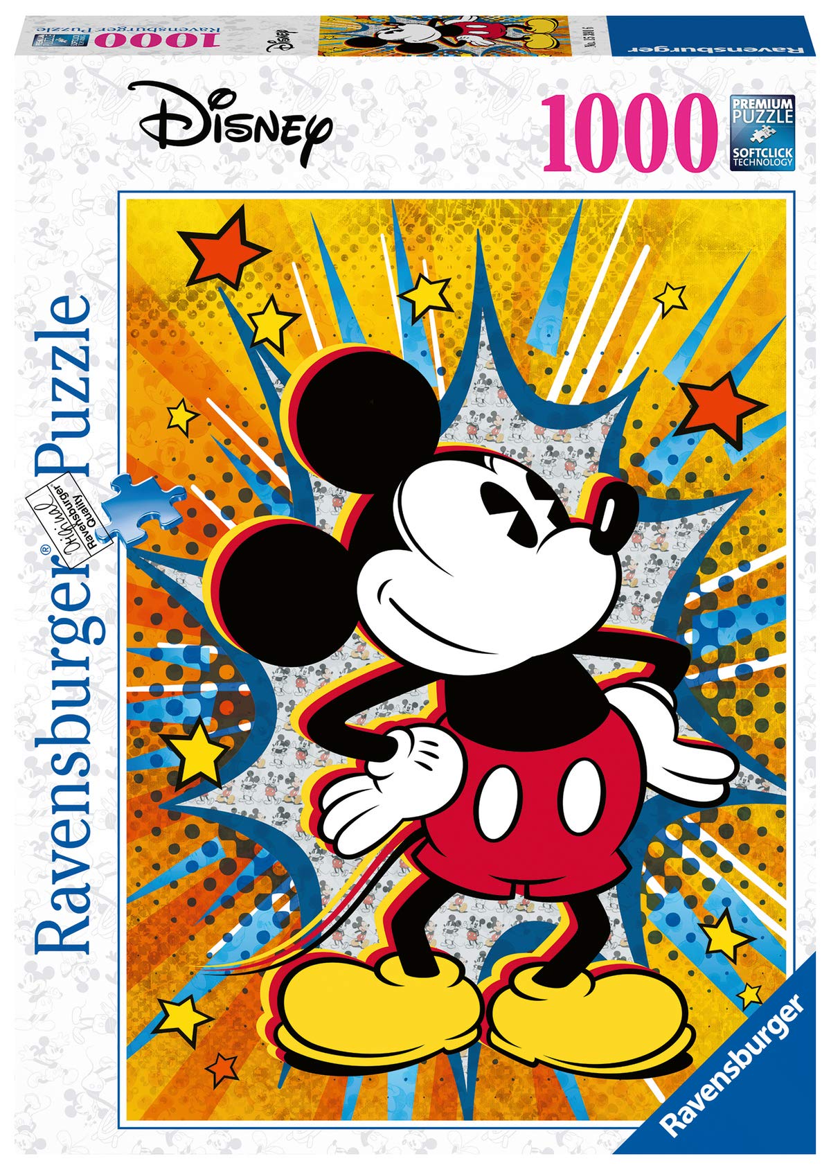 Ravensburger Retro Mickey Mouse 1000 Piece Jigsaw Puzzle for Adults - Every Piece is Unique, Softclick Technology Means Pieces Fit Together Perfectly