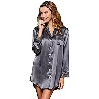 100% Silk Pajama, Lace Trim, Drawstring Waist, Relaxed Fit, Sleep-In
