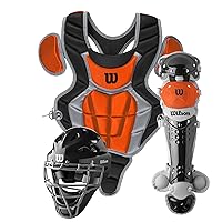 WILSON C200 Youth Catcher's Gear Kit - Black/Orange
