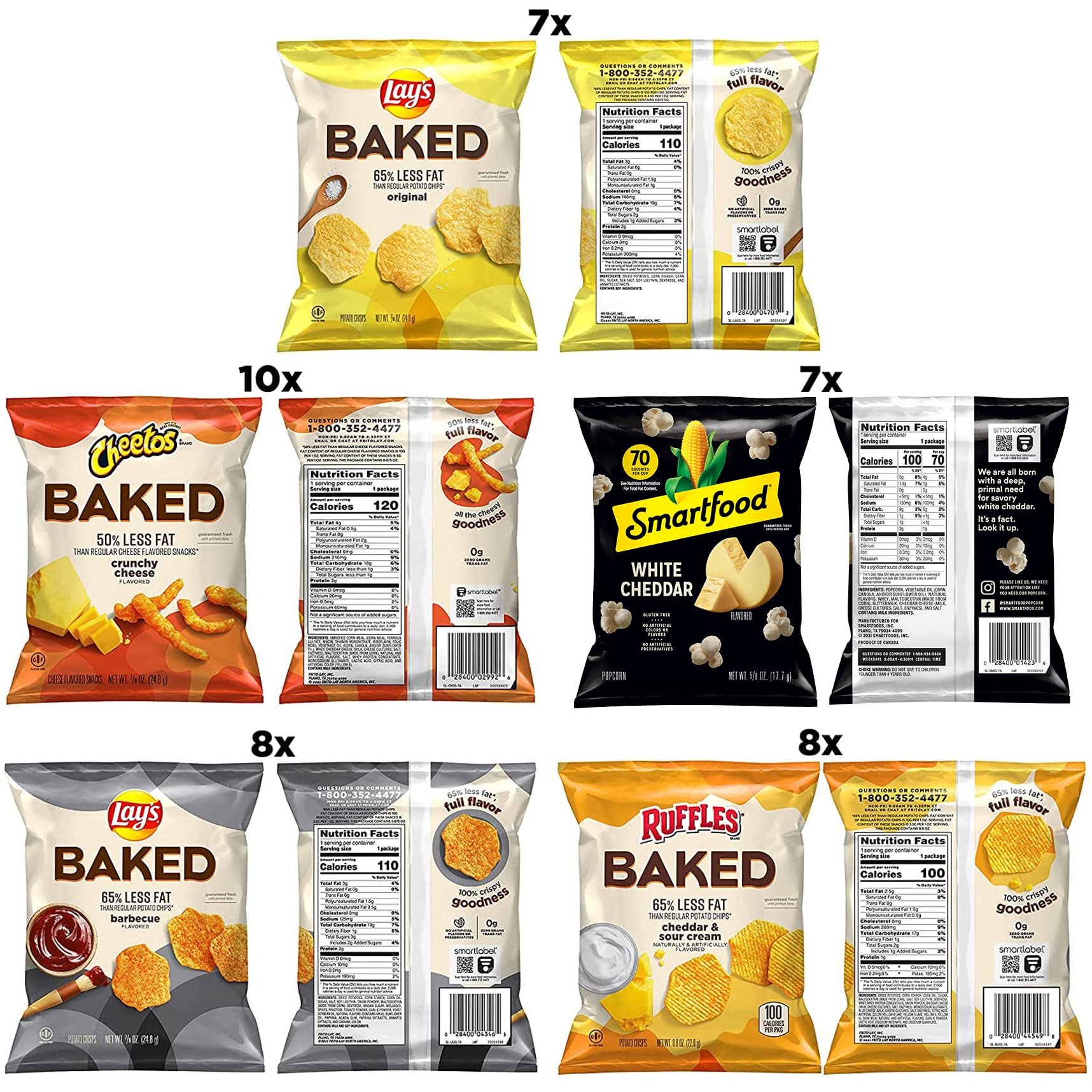 Frito-Lay Baked & Popped Mix Variety Pack, 40 Pack