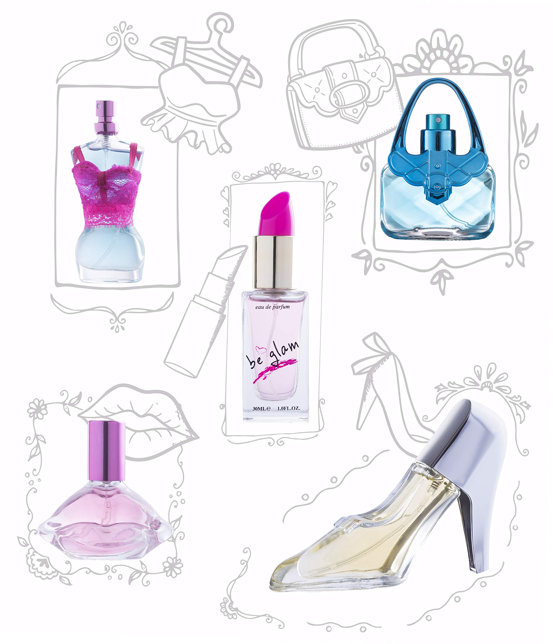 SCENTED THINGS Fashion Chest Body Spray Girl Perfume, Eau De Parfum Teen Girl Gifts, 5 Piece Set