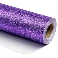 RUSPEPA Glitter Wrapping Paper - Mini Roll - Solid Color Glitter Sparkle Paper Perfect for Wedding, Birthday, Baby Shower, Party - 17 Inch X 32.8 Feet - Purple