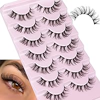 JIMIRE Cluster Lashes Extensions Natural Individuals Cat Eye Wispy False Eyelashes Soft DIY Lashes Natural Look Like Eyelash Extensions 15MM 5D Fluffy Lashes 7 Pairs Pack