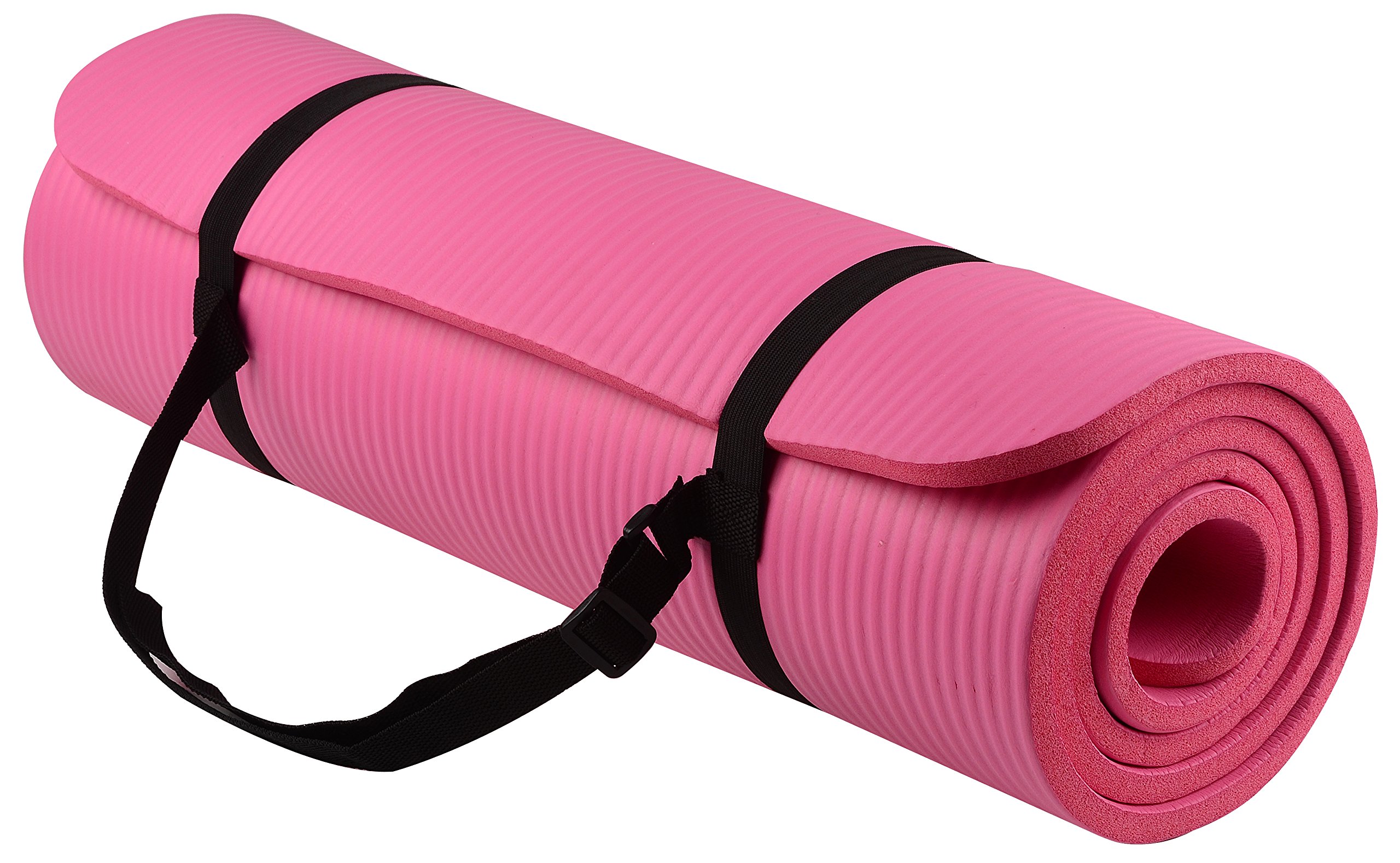 BalanceFrom All Purpose 1/2-Inch Extra Thick High Density Anti-Tear Exercise Yoga Mat with Carrying Strap with Optional Yoga Blocks