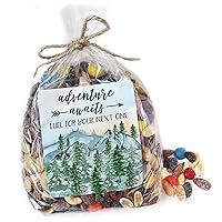 Little Adventurer Baby Shower Stickers for Popcorn Bags, Party Favor Bag Labels - Wilderness Adventure Trail Mix Labels - 32 Count