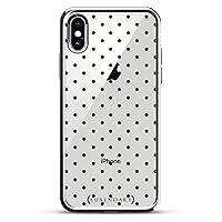 Black Polka Dot Cool Luxurious 3D Texture Printed Design High-End Case For IPhone X - Chrome / Silver