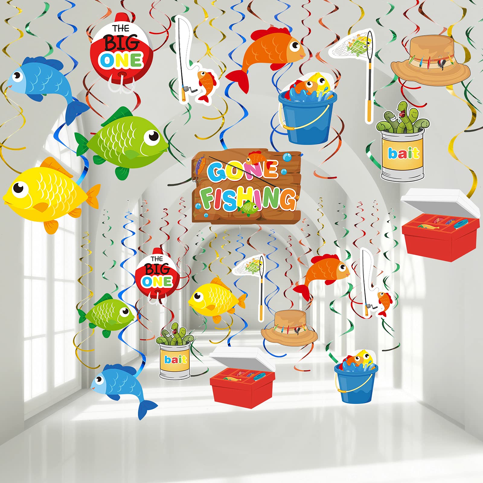 Mua 30 Pieces Gone Fishing Party Hanging Swirl Decorations, Summer ...
