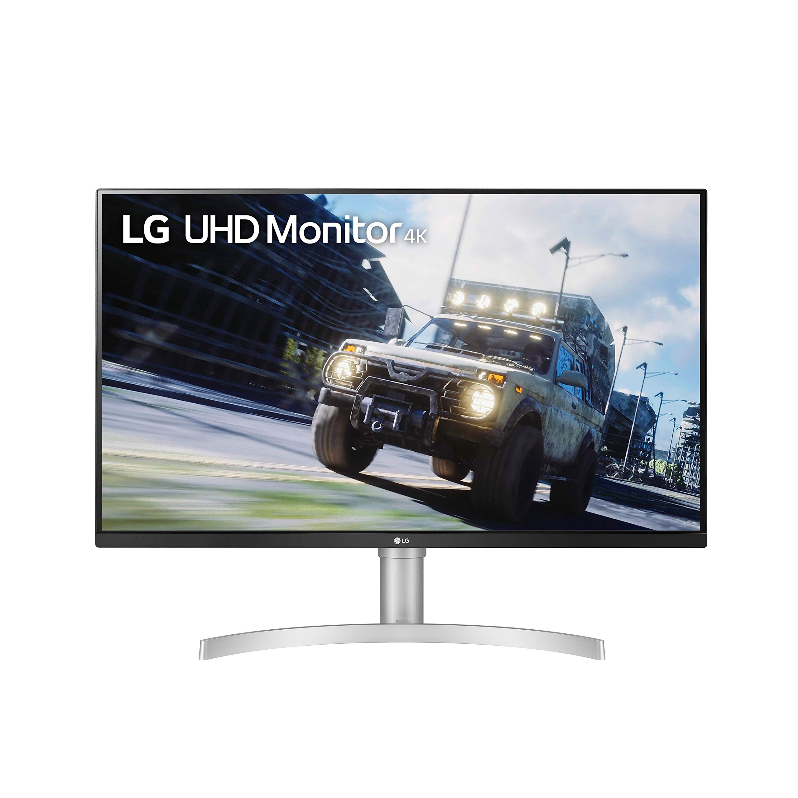 LG 32UN550-W Monitor 32" UHD (3840 x 2160) Display, DCI-P3 90% Color Gamut, HDR 10, AMD FreeSync, Borderless Design, Tilt/Height Adjustable Sta...