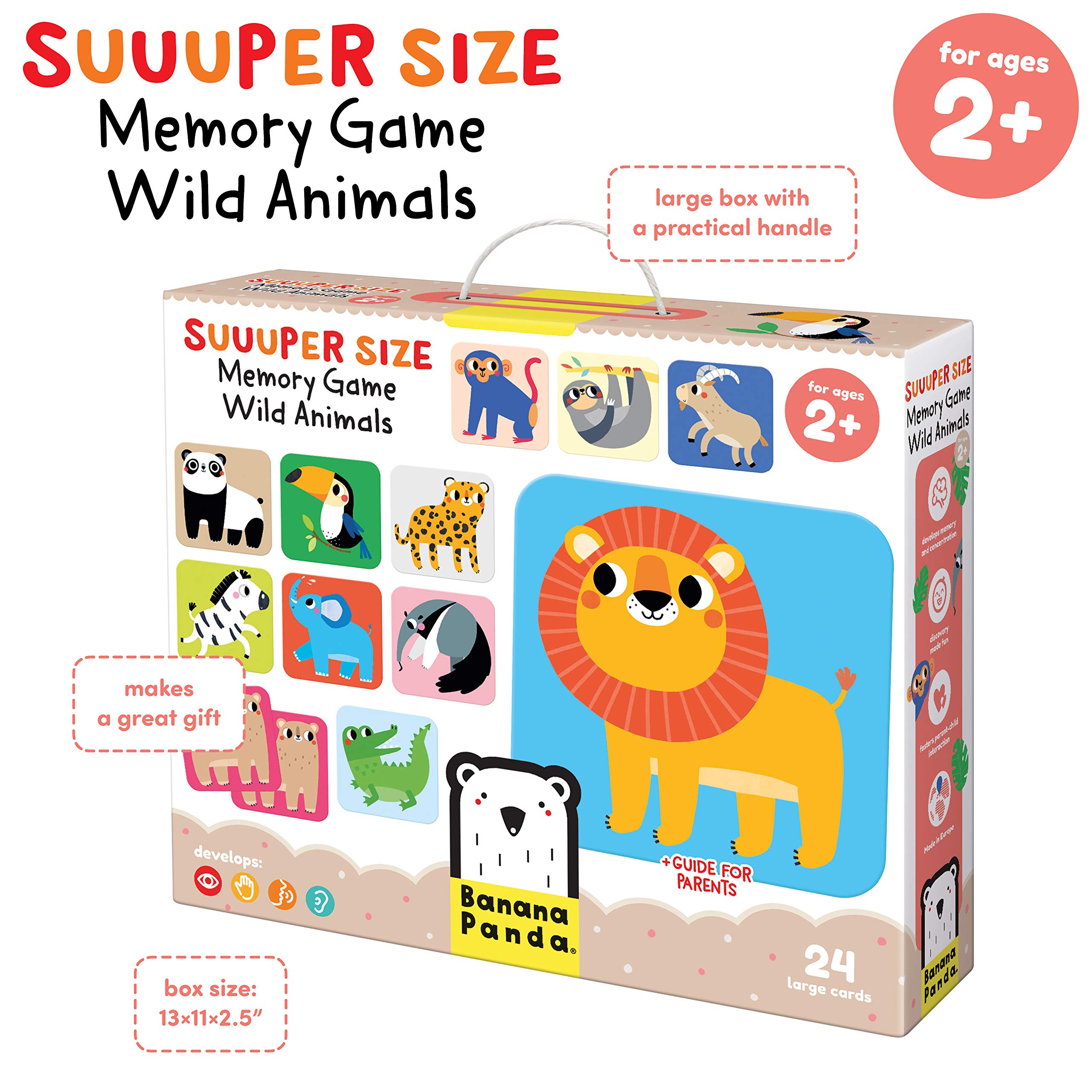 Banana Panda - Suuuper Size Memory Game Wild Animals - Educational Matching Activity for Kids Ages 2 Years +