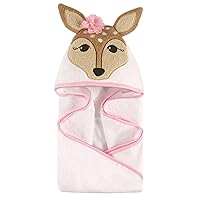 Hudson Baby Unisex Baby Cotton Animal Face Hooded Towel, Fawn, One Size