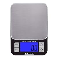 Escali Nutro Digital Food Scale, Multi-Functional Kitchen Appliance, Precise Weight Measuring and Portion Control, Baking and Cooking Made Simple, Stainless Steel Platform, Black, 1 Unit