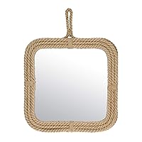 Stonebriar Small Square Rope Mirror for Wall, Light Weight, Rustic Decoration,Tan