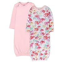 HonestBaby 2-Pack Sleeper Gowns Layette Sets 100% Organic Cotton for Newborn Baby Boys, Girls, Unisex