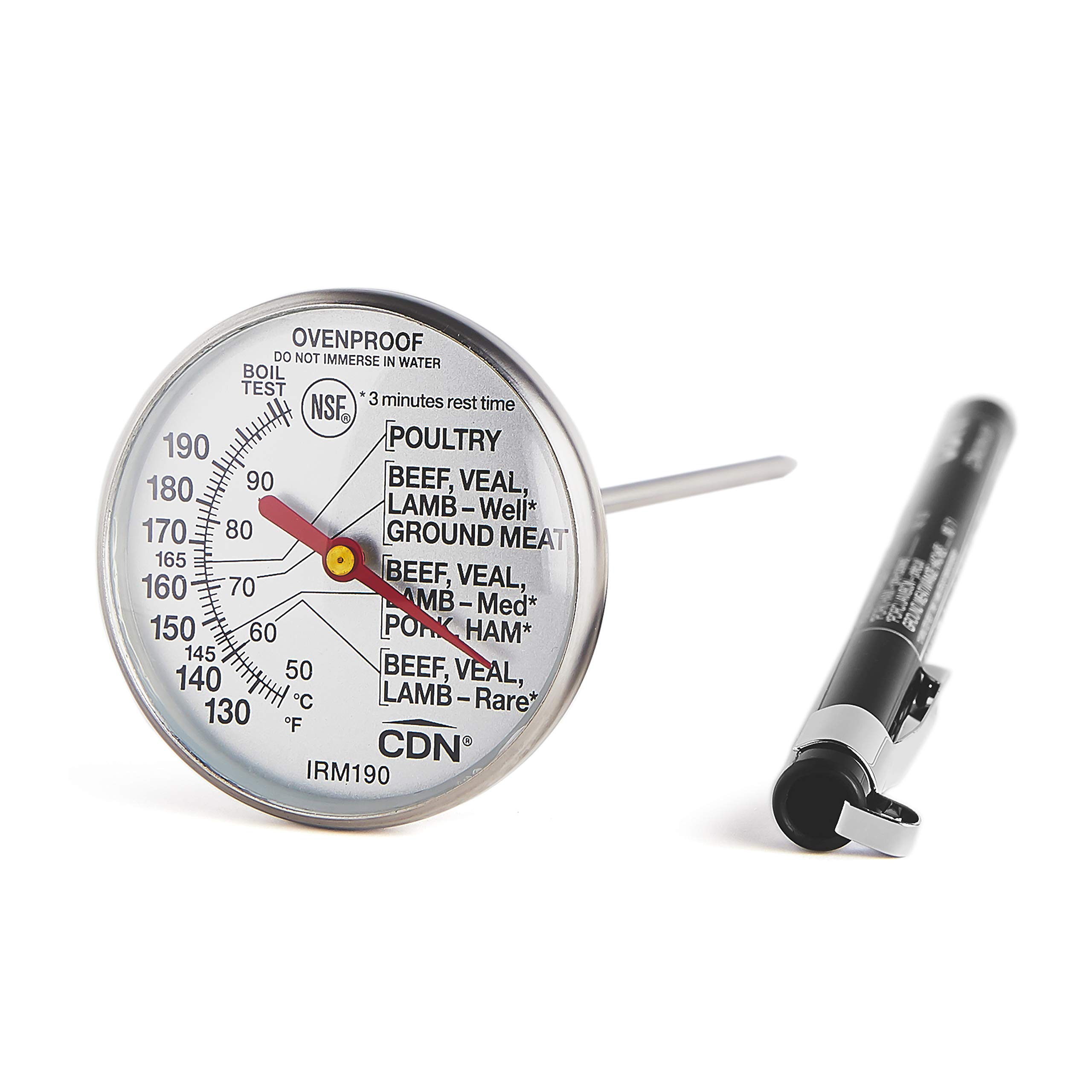 CDN ProAccurate® Instant Read Meat Thermometer for Precise Ovenproof Poultry Cooking, 1.75