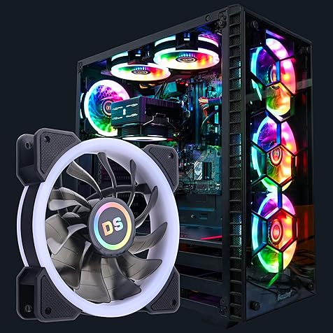 DS 6Pack 120MM RGB PC Cooling Fans, LED Case Fans with Remote Control for Computer, PC Case CPU Coolers, Radiators System (8th GEN Controller, A Series)
