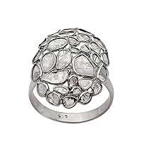 2.00 CTW natural diamond polki cluster engagement ring - Natural Polki Diamond Cocktail Ring - Ring Size US 5-13