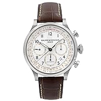 Baume & Mercier Capeland Men's Brown Leather Strap Automatic Chronograph Watch 10082