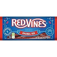 Red Vines Licorice, Original Red Flavor, 5oz Tray, Soft & Chewy Candy Twists
