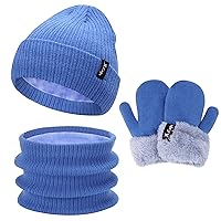 Toddler Baby Kids Winter Hats Mittens Scarfs for 6-12 Months, Beanie Gloves Neck Warmer Gifts for 2 3 4-8 Year Old Girls Boys