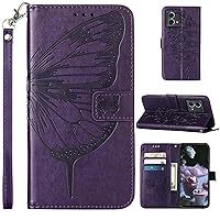 for Moto G Stylus 5G Phone Case 2023 Wallet,[Kickstand][Wrist Strap][Card Holder Slots] Butterfly Floral Leather Flip Protective Cover for Moto G Stylus 5G (2023) 6.6