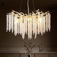 YUYI Modern Crystal Chandeliers for Dining Room,Gold Tree Branches Chandelier Lighting,Round Luxury High Ceiling Chandelier Light Fixture Hanging Pendant Light Fixtures-23.6
