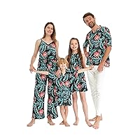 Matchable Family Hawaiian Luau Men Women Girl Boy Clothes in Blooming Lily