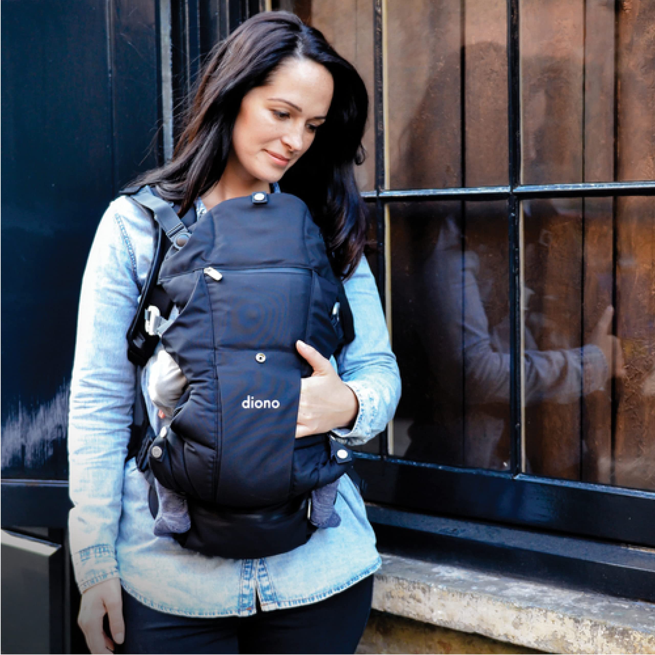 Diono Carus Complete 4-in-1 Baby Carrier with Detachable Backpack, Front Carry & Back Carry, Newborn to Toddler up to 33 lb / 15 kg, Black
