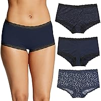 Maidenform Women's Microfiber Boyshort Panty Pack With Lace, 3-pack