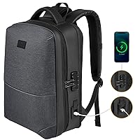MATEIN Anti Theft Hard Shell Laptop Backpack 15.6 Inch, Waterproof Expandable Business Backpack Lock for Men, Sturdy Travel College Daypack, Black