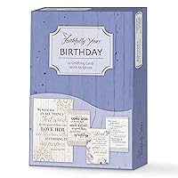 Designer Greetings Faithfully Yours Inspirational Birthday Boxed Card Assortment, Good & Faithful Servant with Biblical Scripture Verses (Box of 12 Greeting Cards with Envelopes)