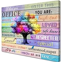 Inspirational Wall Art Office Motto Decor Quotes Colorful Tree Signs Pictures Wonderful Linen Painting Motivational Wall Decor Framed Canvas Prints 16x24inches