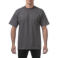 Pro Club Men's Heavyweight Cotton Short Sleeve Crew Neck T-Shirt, Charcoal, 2X-Large