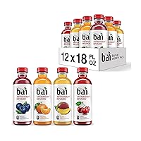 Bai Flavored Water, Safari Variety Pack, Antioxidant Infused Drinks, 3 Each of Brasilia Blueberry, Costa Rica Clementine, Malawi Mango, Zambia Bing Cherry,18 Fl Oz Bottles (Pack of 12)(Package may vary)