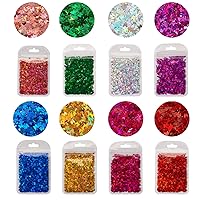 8 Bags Butterfly Glitter Nail Sequins 3D Nail Art Flakes Colorful Confetti Glitter Sticker,Nail Art Design Makeup DIY Decoration Kit,Nail Sequins for Face Body Eye Hair Makeup Decoration
