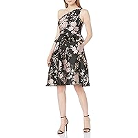 Adrianna Papell Women's One Shoulder Jacquard Dress