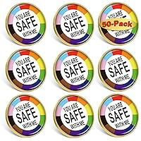 2/10/50/100Pcs YOU ARE SAFE WITH ME Pride Lapel Pins Bulk -LGBT Transgender Rainbow Lesbian Bisexual Gay Progressive Pin Brooch Badge for Men Women Clothes Bags Hats Gift