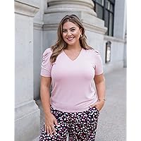 The Drop Women's Zephyr Pink Pull Sleeve V Neck Top by @caralynmirand