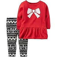 Carter's Baby Girls' 2 Piece Dotted/Cat Flounce Bodysuit and Pants