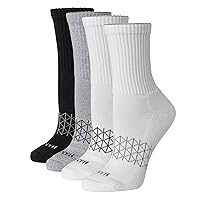 Hanes Womens Cushioned Crew Socks, Absolute Active Crew Socks For Women, Seamless Toe, 4-Pairs