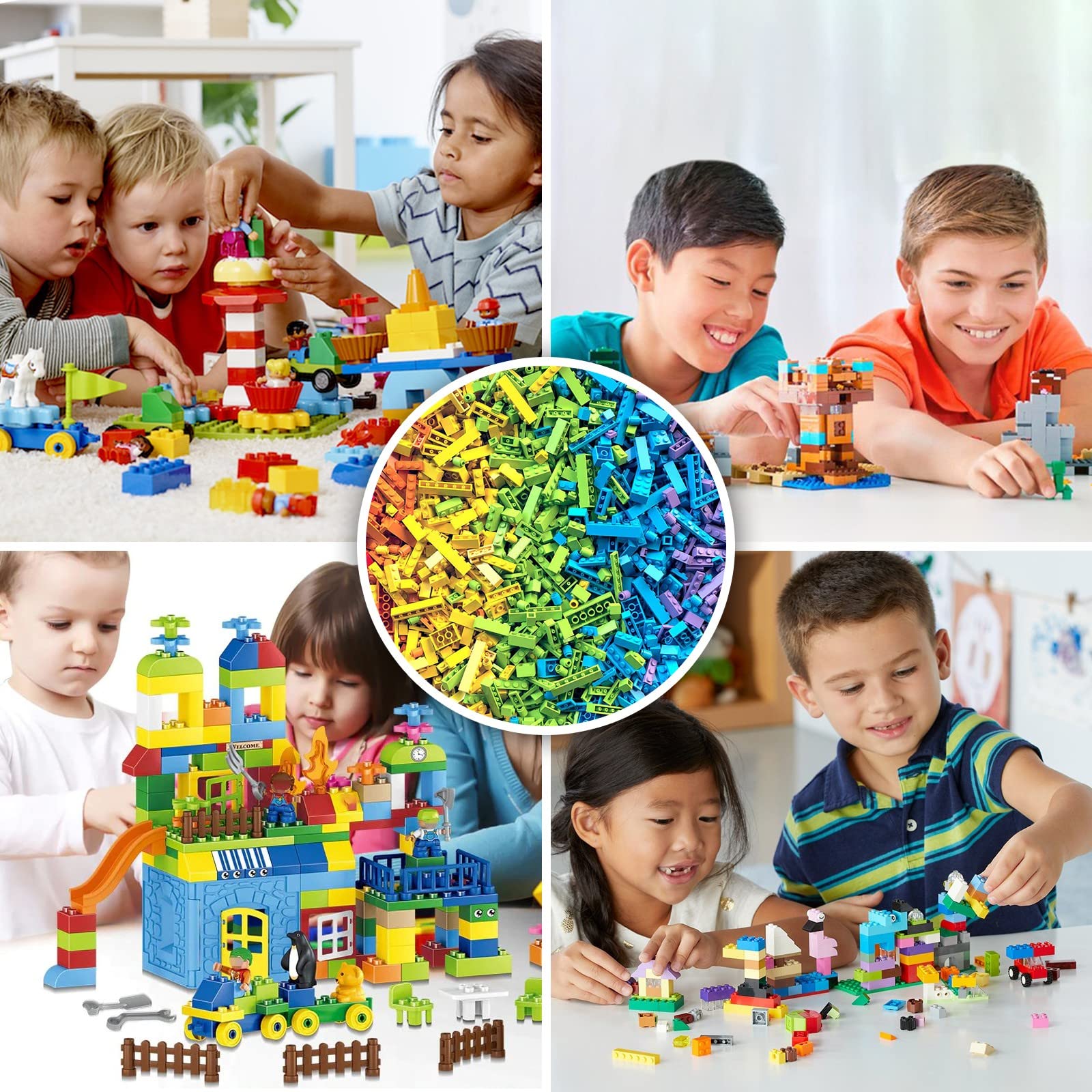 Ogvxcja Building Bricks 2000 Pieces Set - Classic Anime Building Sets and Mini Building Blocks for Ages 5 + Year Old Boys Girls & Adults